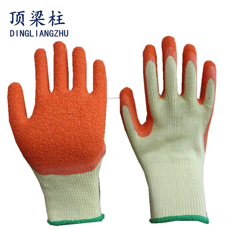 Good Quality 21g Cotton Safety Glove with Crinkle Latex Coated