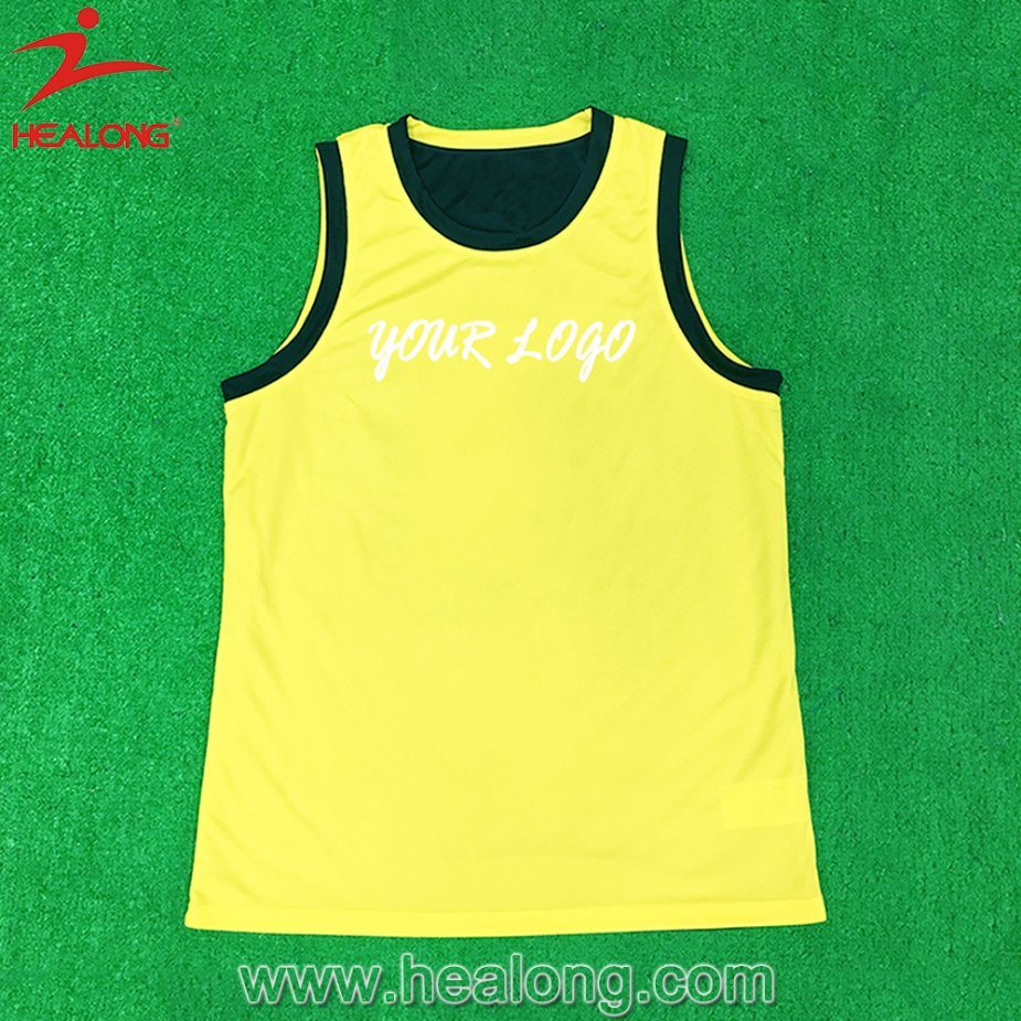 Healong Customized Logo Design Sublimation Reversible Basketball Vest