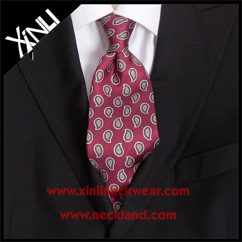 Handmade Custom Print Red Tie in Silk Ties for Men