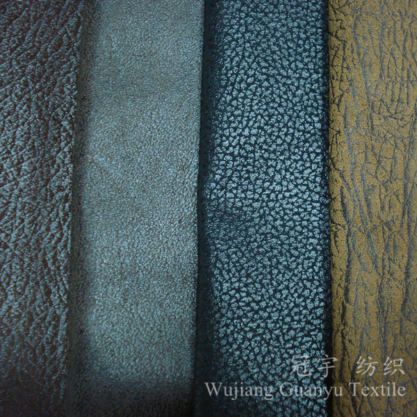 Decorative Bronzing Suede Leather Nubuck Fabric for Sofa
