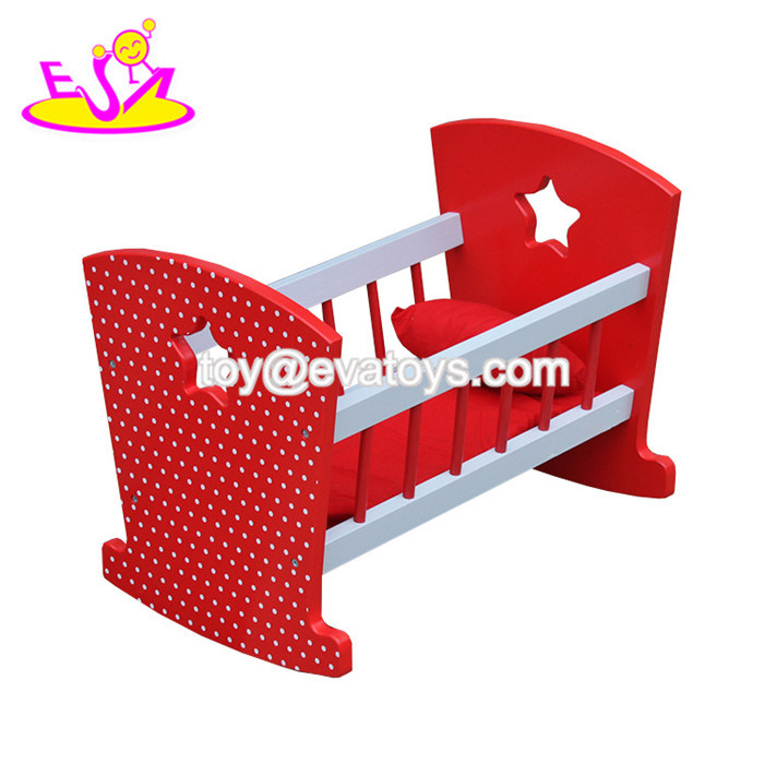 New Hottest Red Wooden Baby Doll Crib Set for Doll W06b058