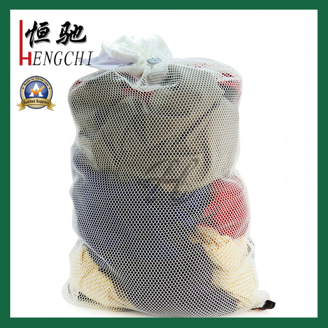 Rectangle Polyester Clothes Mesh Net Bags with Drawstring