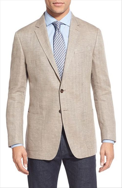 OEM Wholesale Fashion Trim Fit Linen Suit Blazer for Men