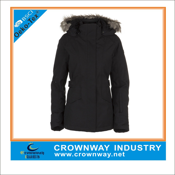Women's Parka Goose Down Jacket with Fur on The Hood