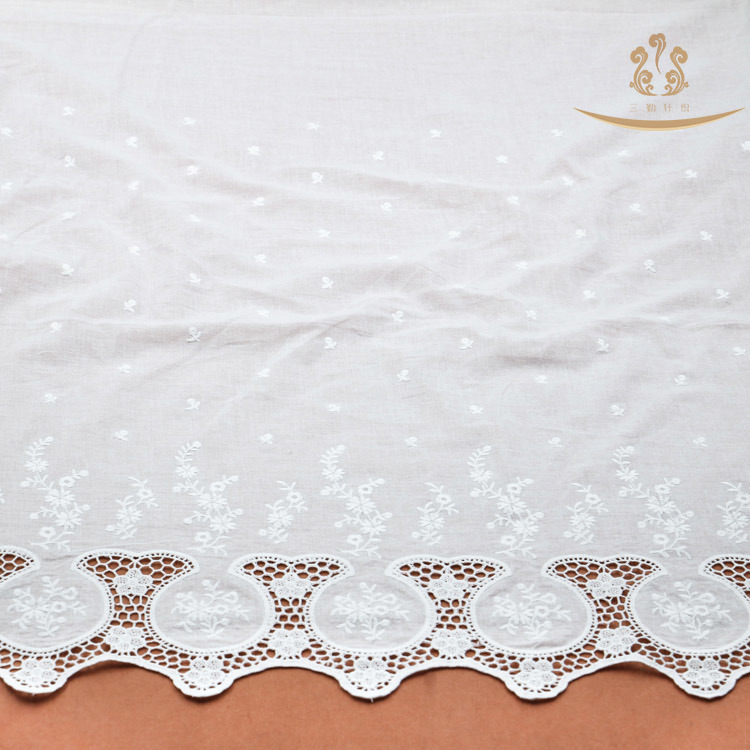 H10014 100% Cotton Lace Dyed Fabric for Shirts/Dress