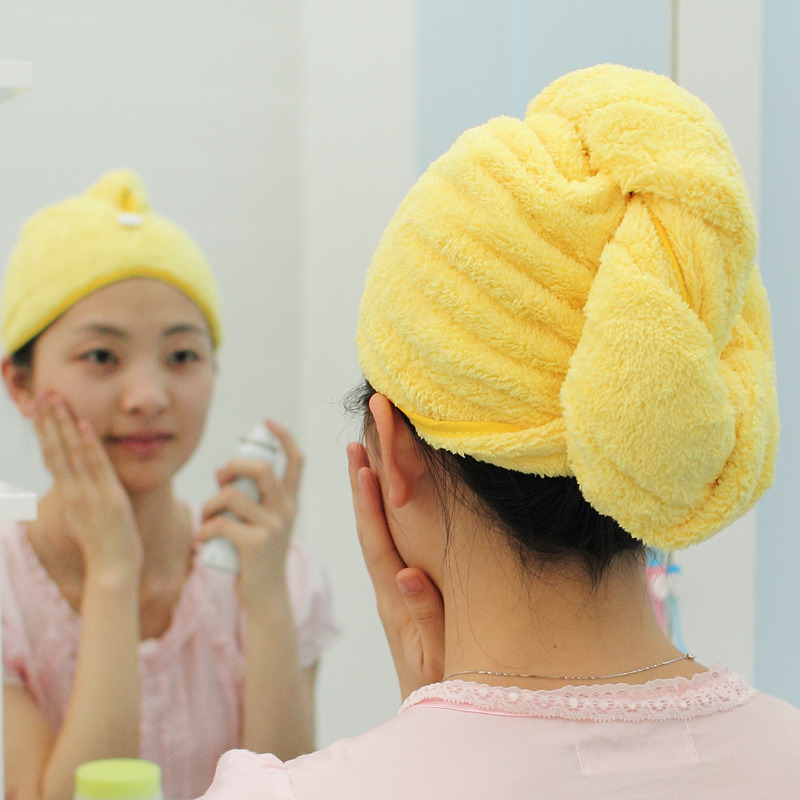 Thicken Super Absorption Coral Fleece Hair Towel with Low MOQ