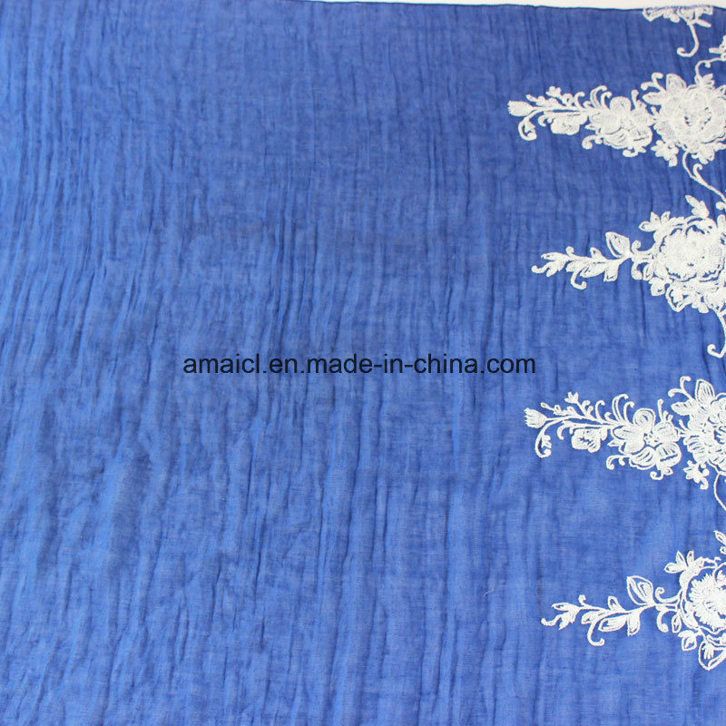 Polyester Dyed Embroidery Lace Scarf (AJC10003987)