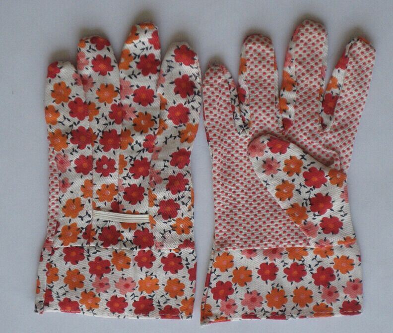 Cotton Garden Work Glove with Single Side PVC Dots-2602