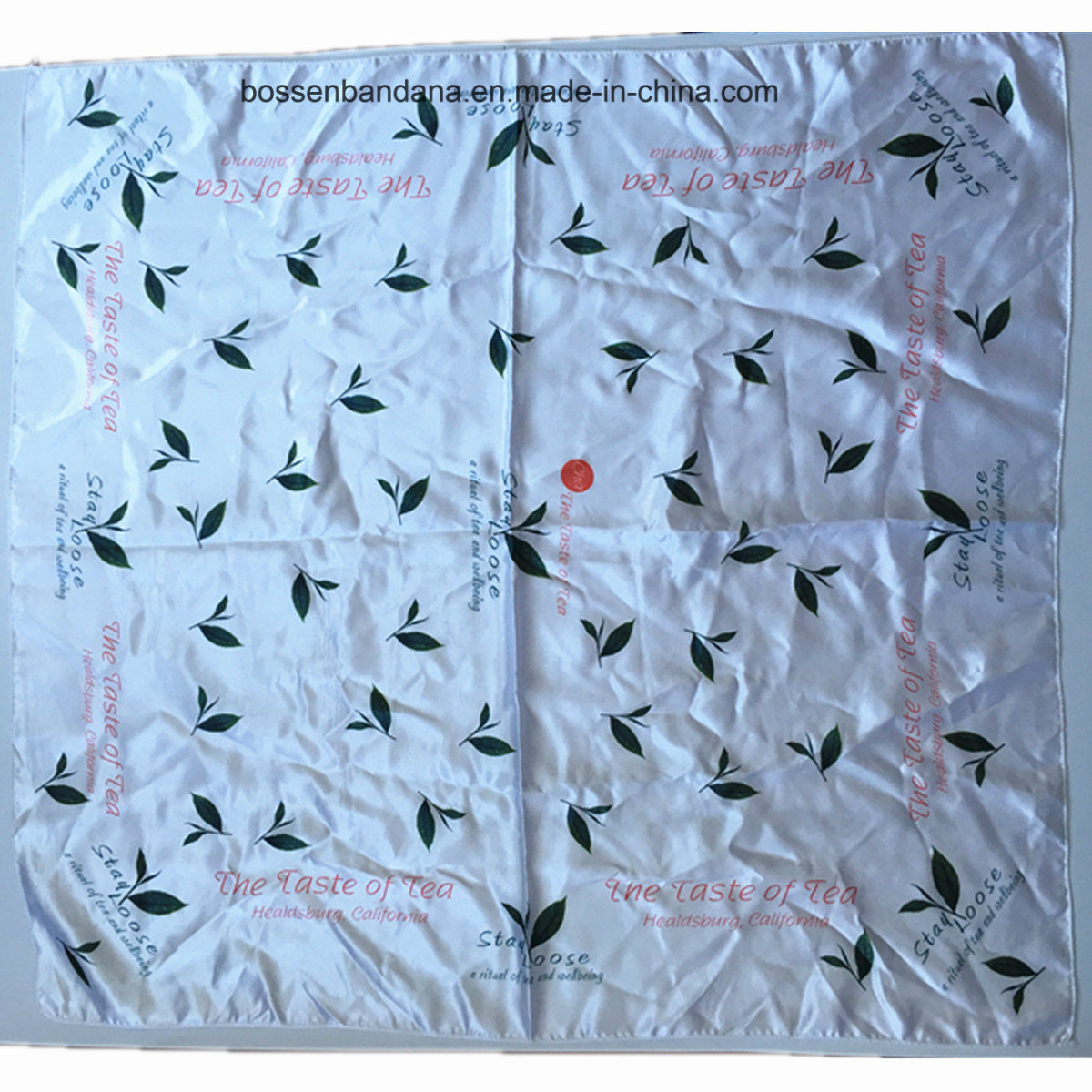 China Factory OEM Produce Custom Logo Print Satin Furoshiki Wrapping Cloth