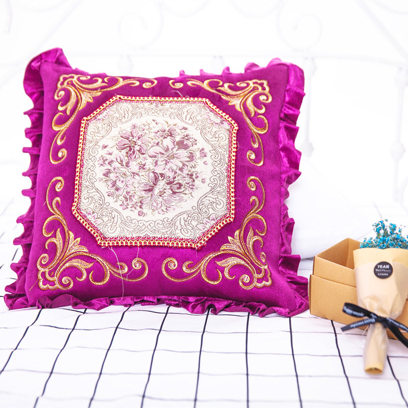 Square Sofa Embroidery Design Bed Pillow