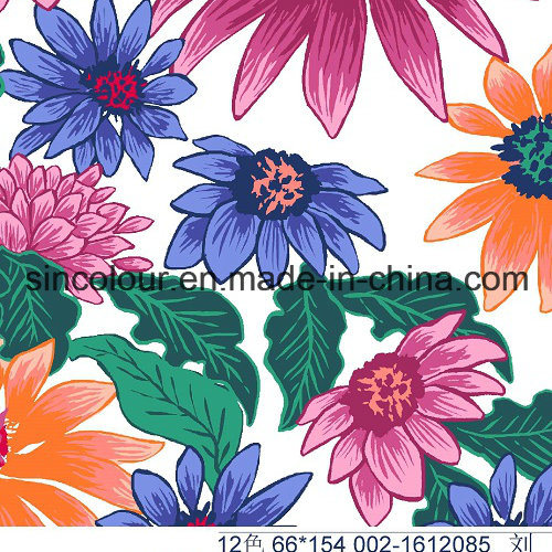 Flowers Printing 80%Polyamdde 20%Elastane Fabric for Swimwear