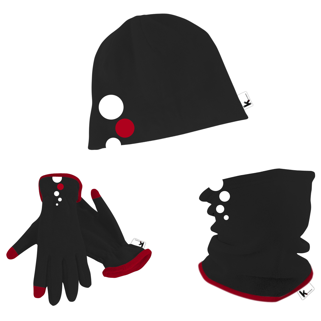 Winter Set, Fleece 3PCS Set, Glove, Hat, Snood