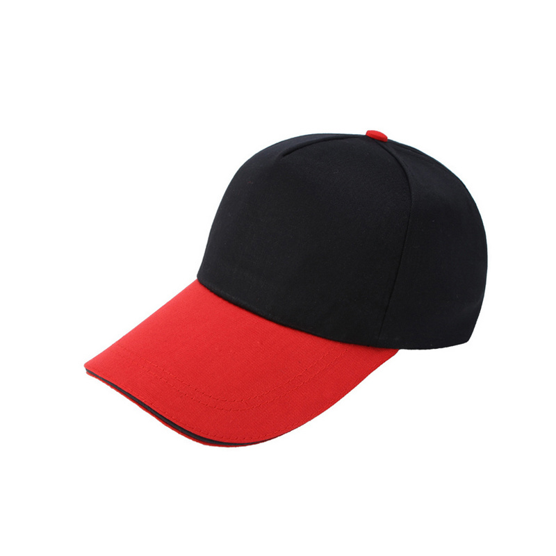 Kids Stitching Black and Red Canvas Baseball Cap 6 Panel (YH-BC084)