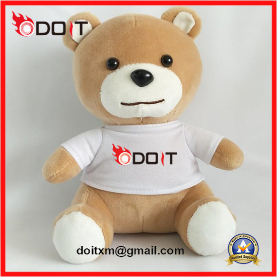 Custom White T Shirt Plush Toy Teddy Bear for Promotion Gift