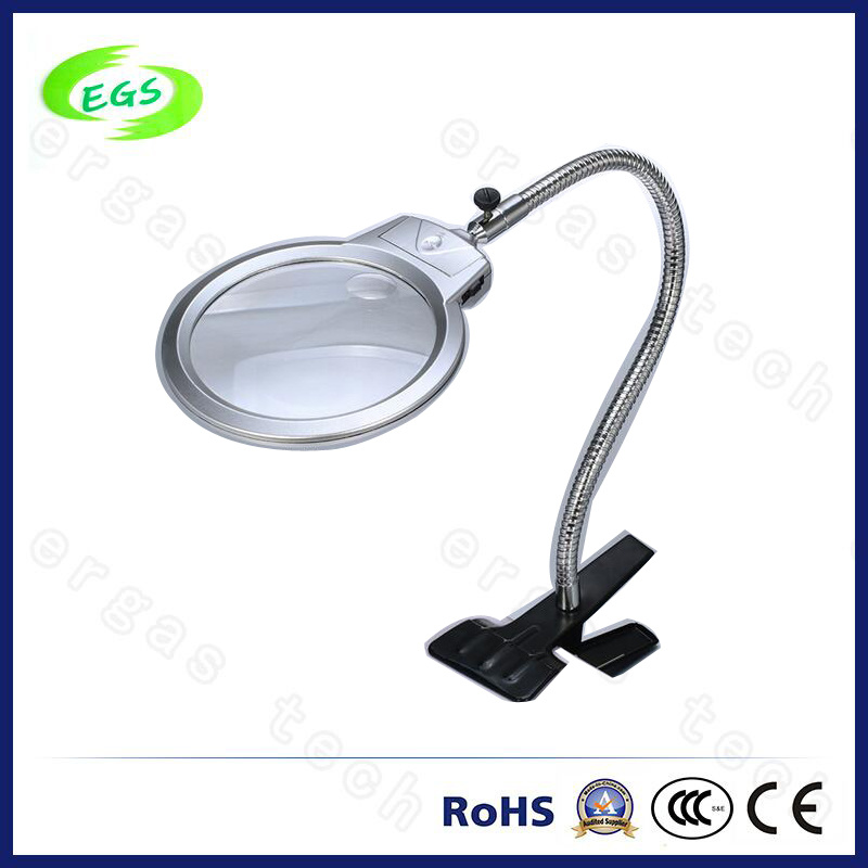 LED Table Lamp Double Glass Magnifying