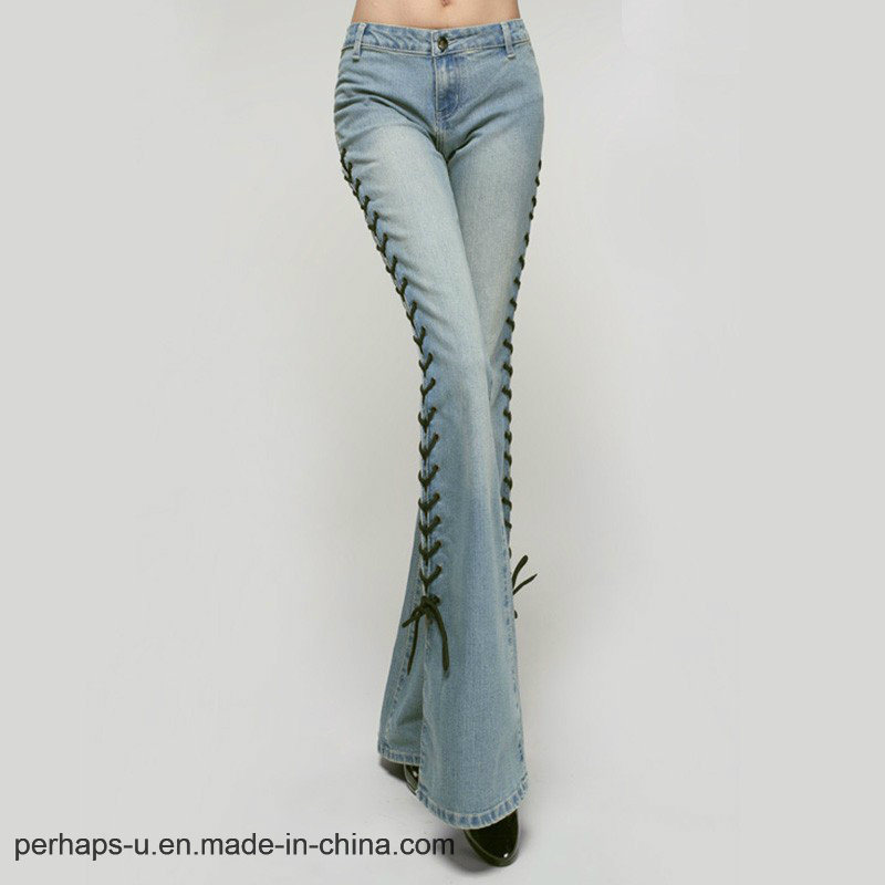 2017 New Arrive Women Fashion Jeans Bell-Bottomed Pants
