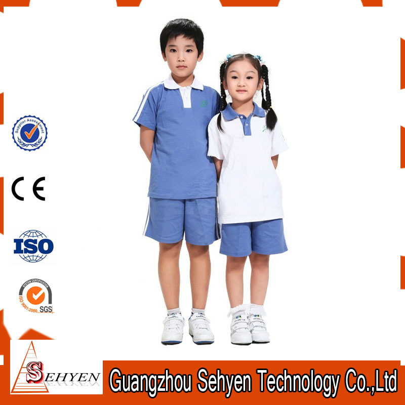 Primary School Uniforms Design for Boy and Girl of 100%Cotton