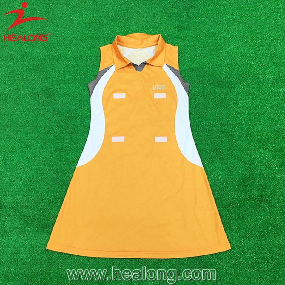 Custom Full Sublimation Womens Team Sports Gear Clothing Netball Dresses