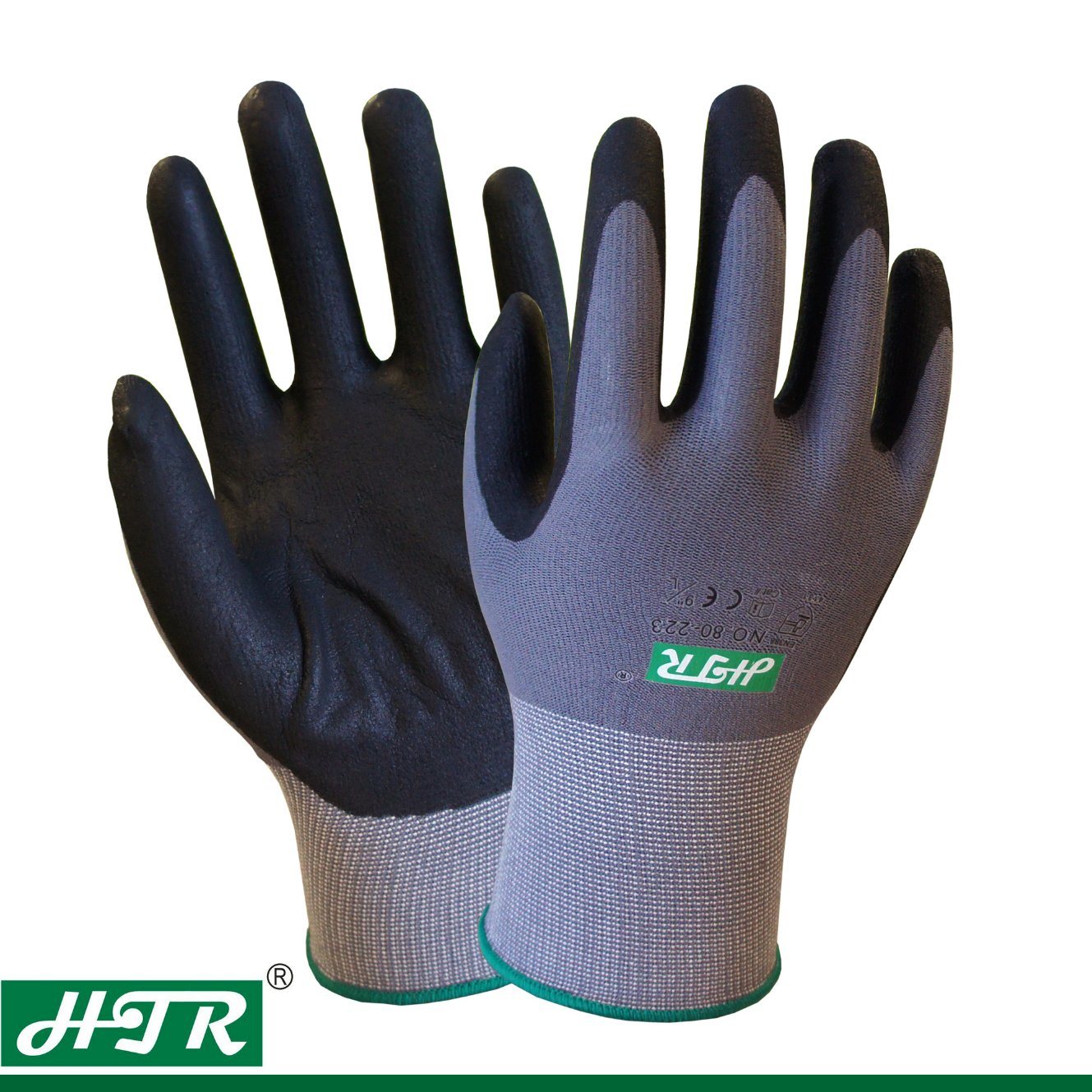 Nitrile Coated Oil-Proof Abrasion-Resistant Ergonomic Safety Work Gloves
