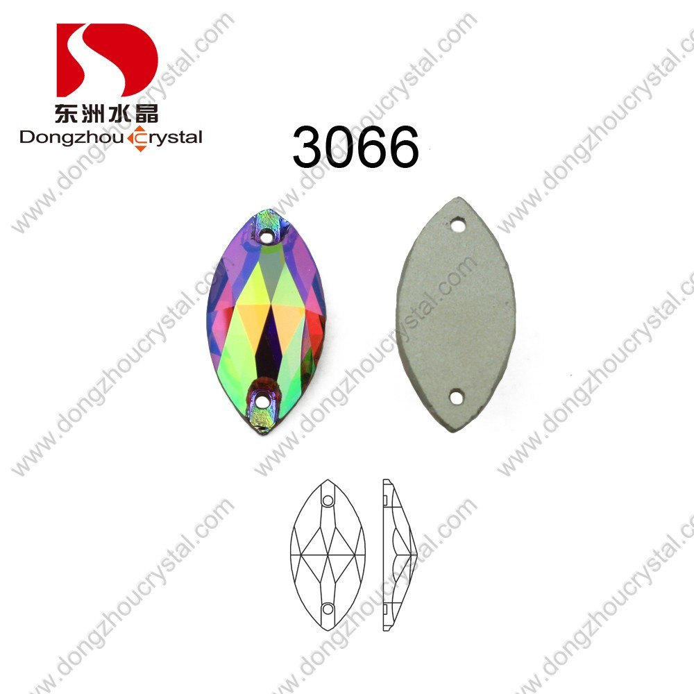 Pujiang Machine Cut Sew on Crystal Ab Stone Accessories for Ornament