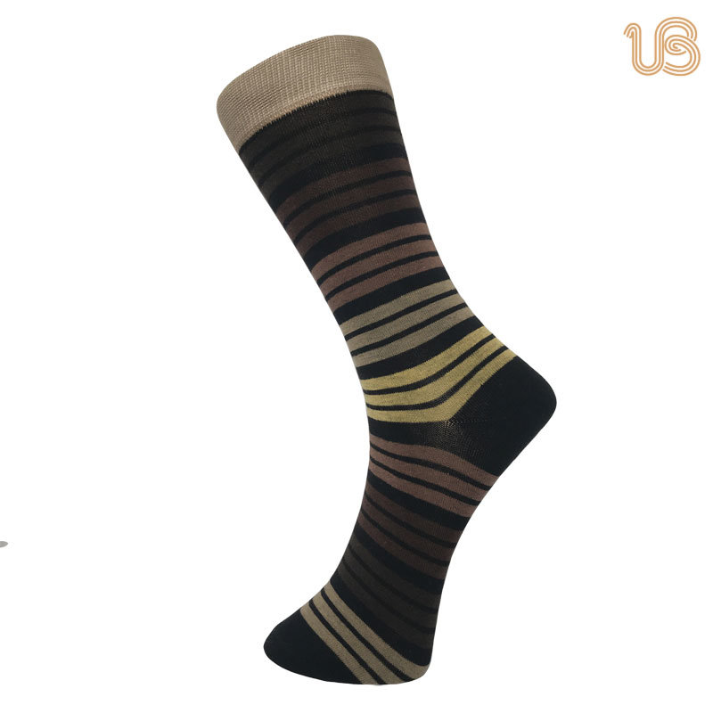 Fashion Classic Stripe Comb Cotton Happy Sock for Men