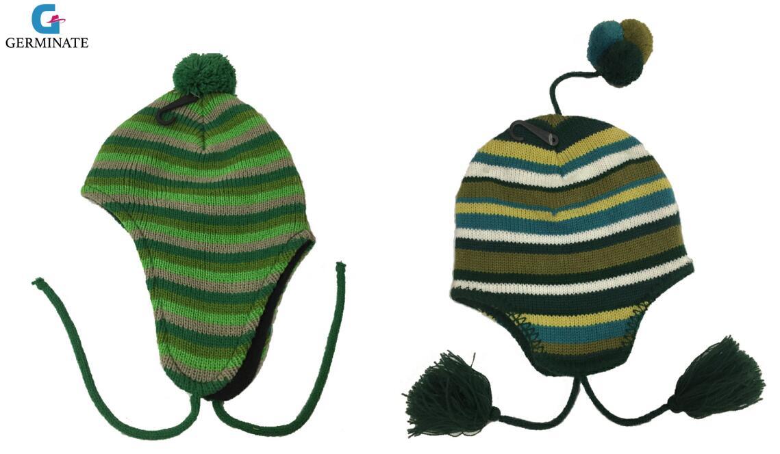 100%Acrylic Child Stripe Knitting Hat (HJB072)