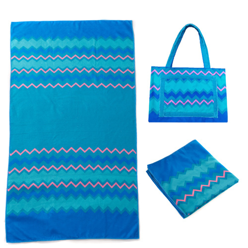 2PCS in Set Microfiber Beach Towel with Bag