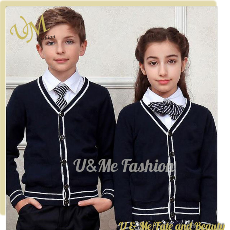 School Black Cardigan Unisex Stylish Kids School Uniform Sets