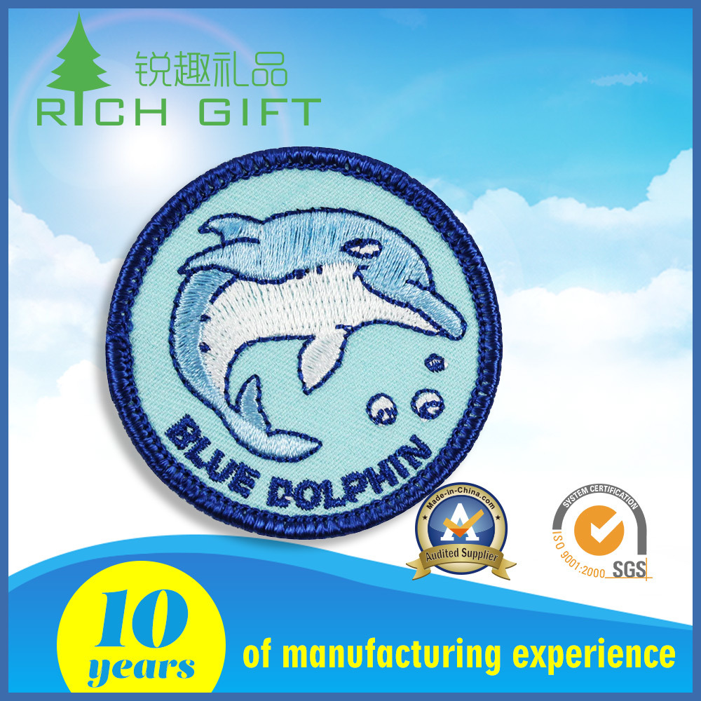 Customized Adorable Blue Dolphin Embroidery Patch