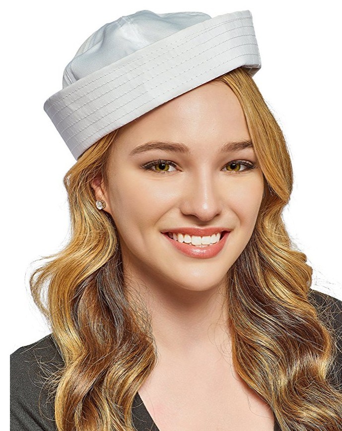 White Sailor Hat Adult Costume Accessory, Dress up Party Hats