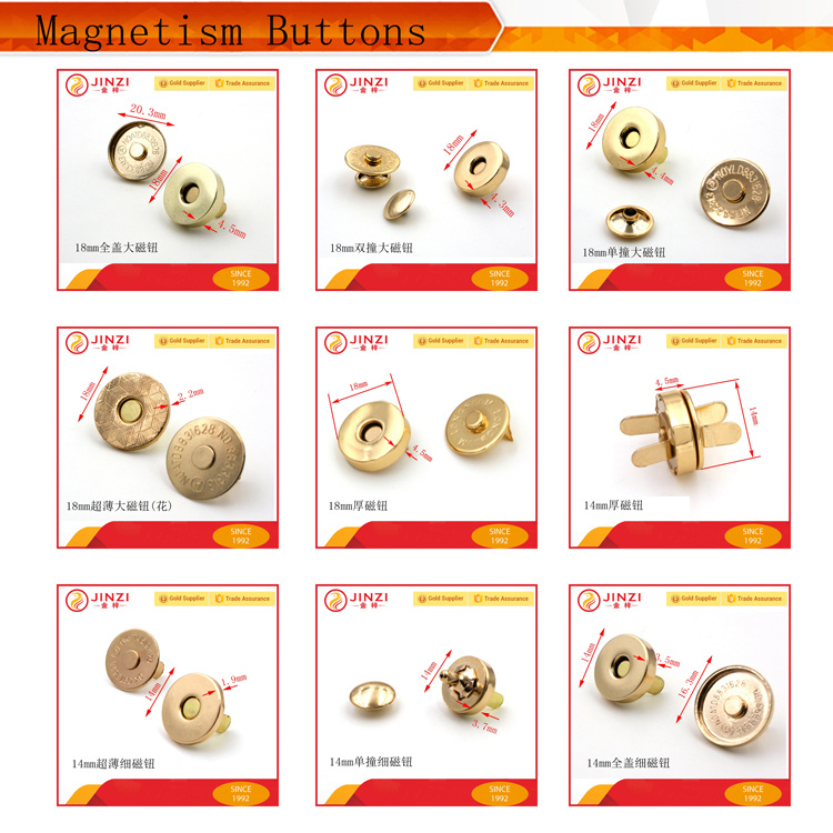 Nickel Free Lead Free Metal Magnetic Snap Button for Leather Handbag