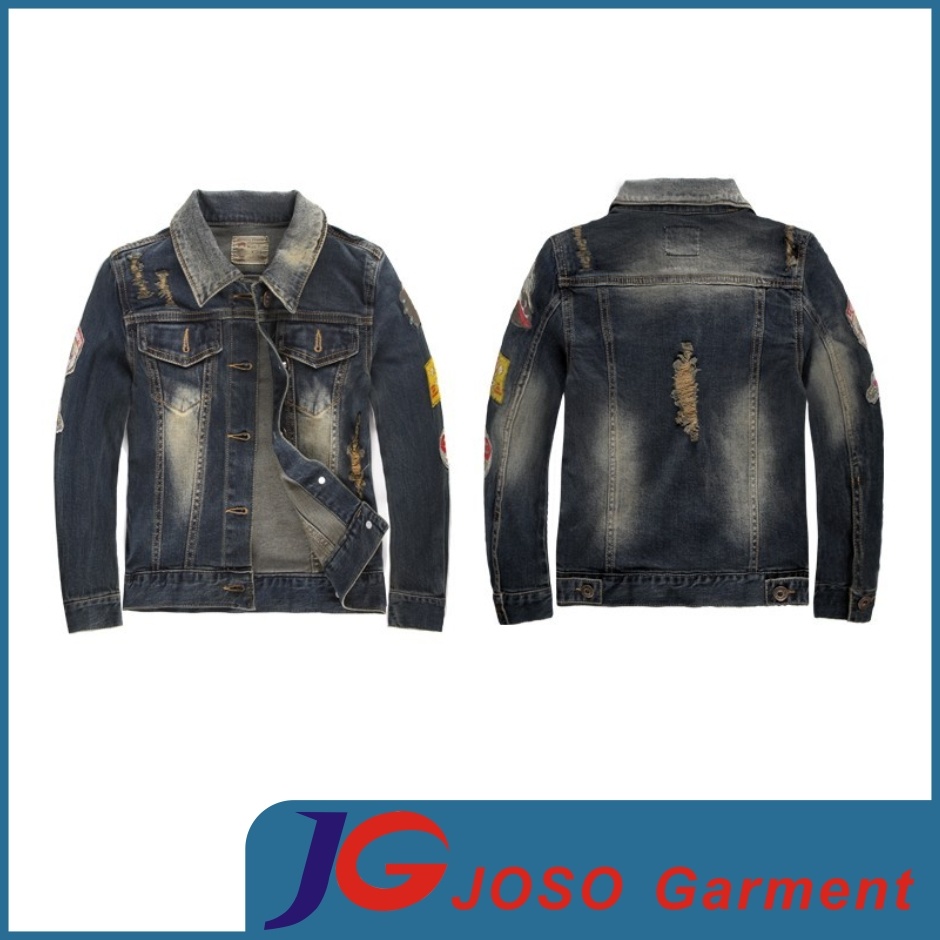 Long Sleeve Regular Collar Jeans Jacket for Kids Boy (JT8023)
