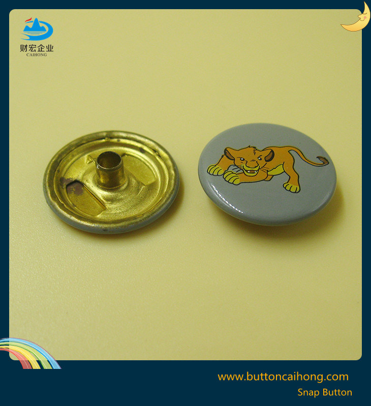 Metal Copper Snap Buttons with Painting and Silk Printing Finish