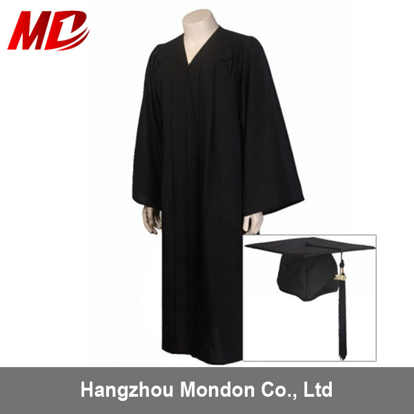 Wholesale Custom Classial Black Graduation Gowns and Caps