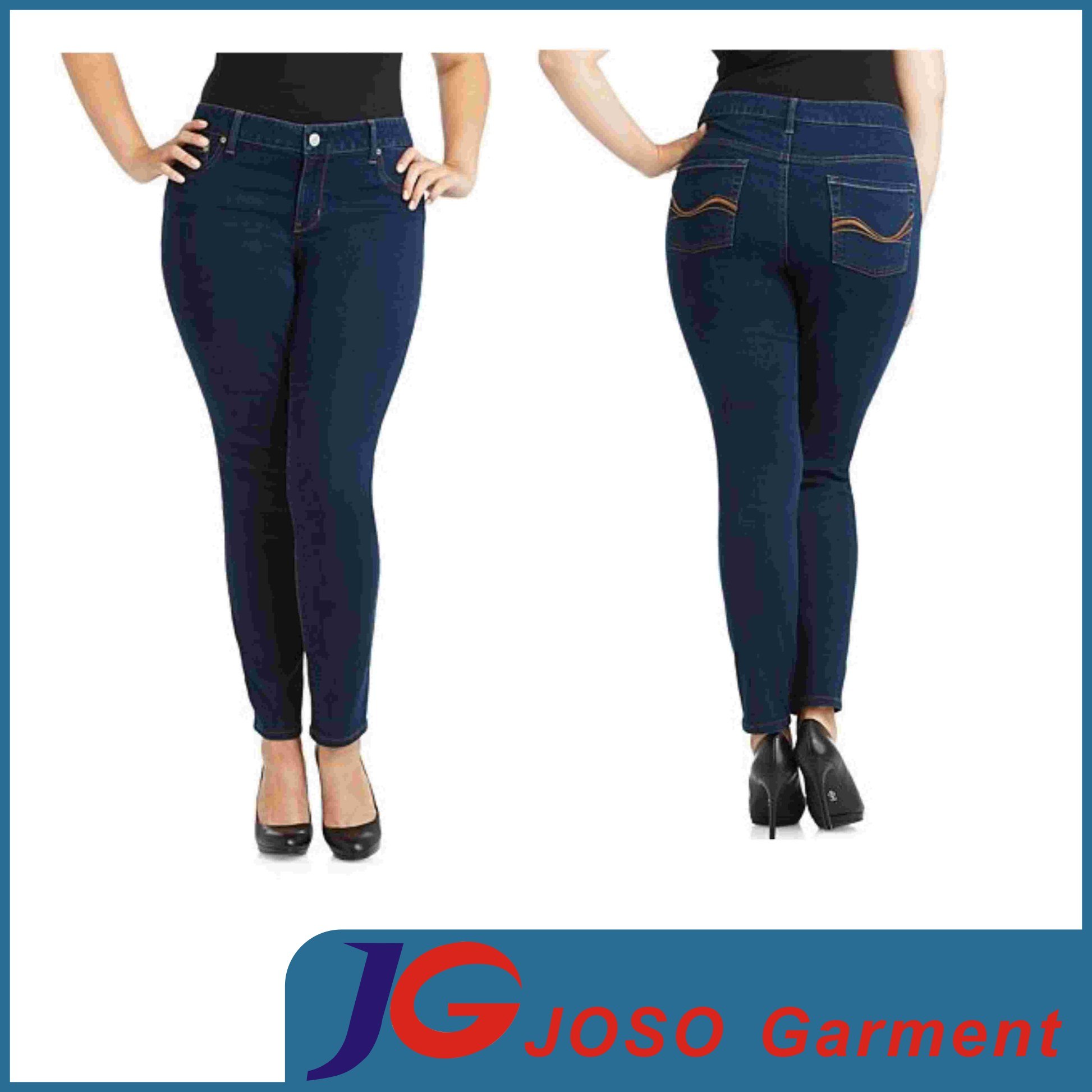Blue Stretch Skinny Women Plus Size Jeans (JC1370)