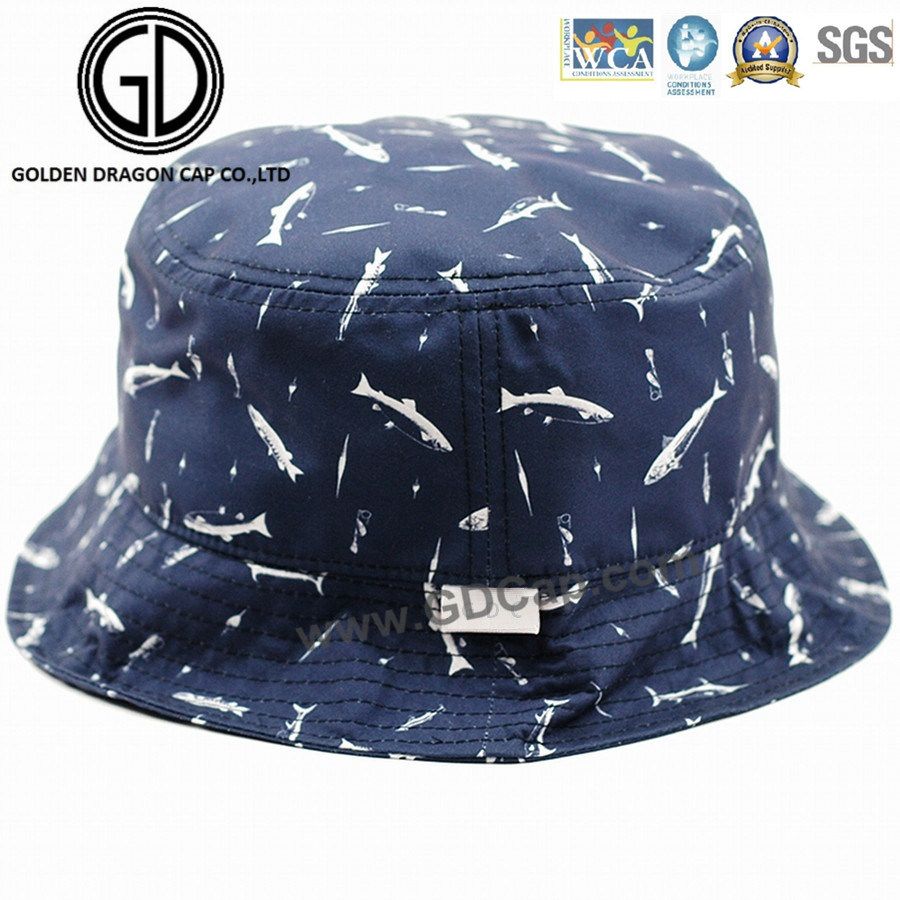 Good Design Quality Cotton Bucket Hats with Ocean Fish Printing