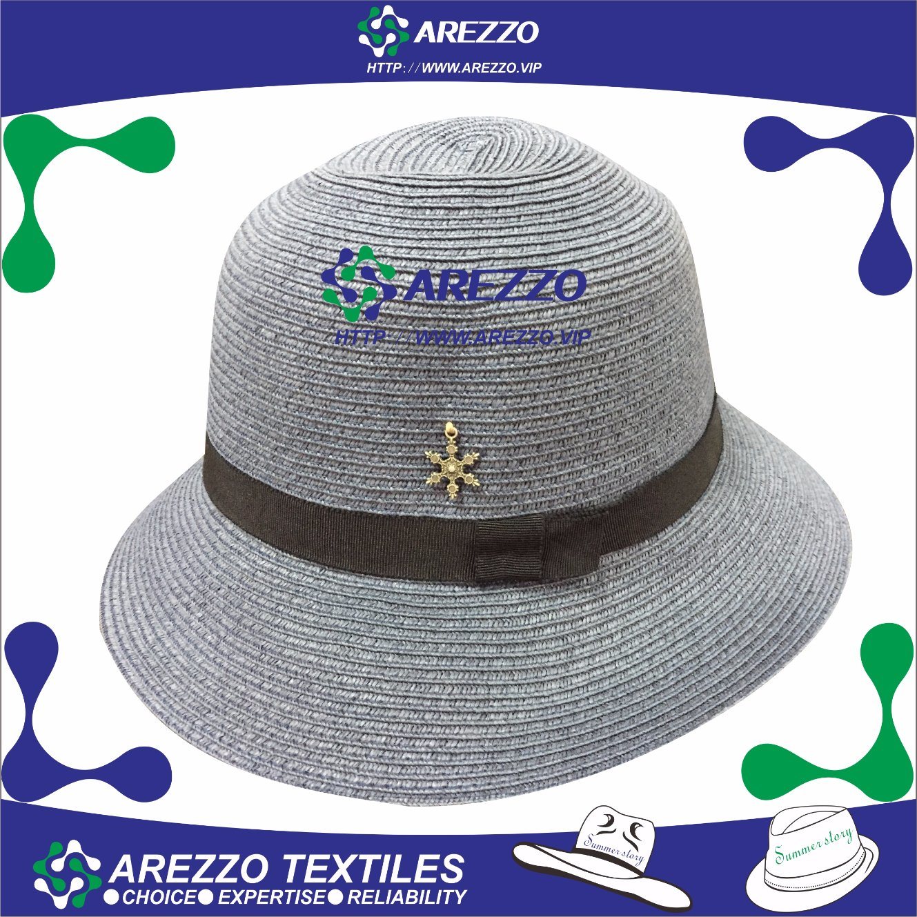 Women's Bucket Paper Straw Hat (AZ011B)