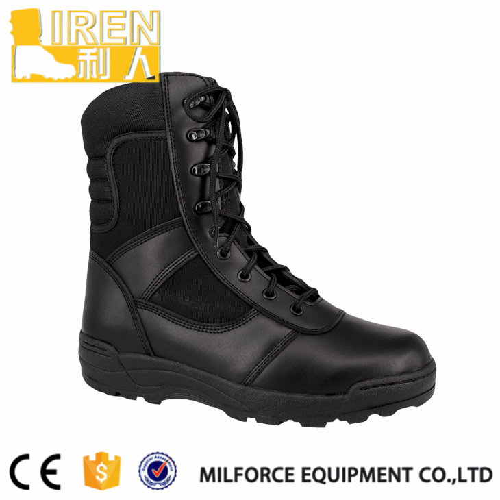Full Grain Leather Black Policetactical Boots