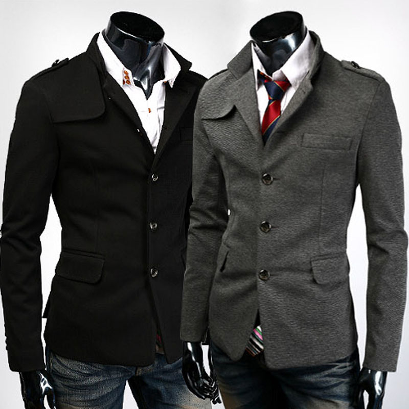 Men Single-Breasted Slim Suit Jacket Blazer