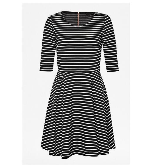 Rayon Fabric Long Striped Lady's Dress