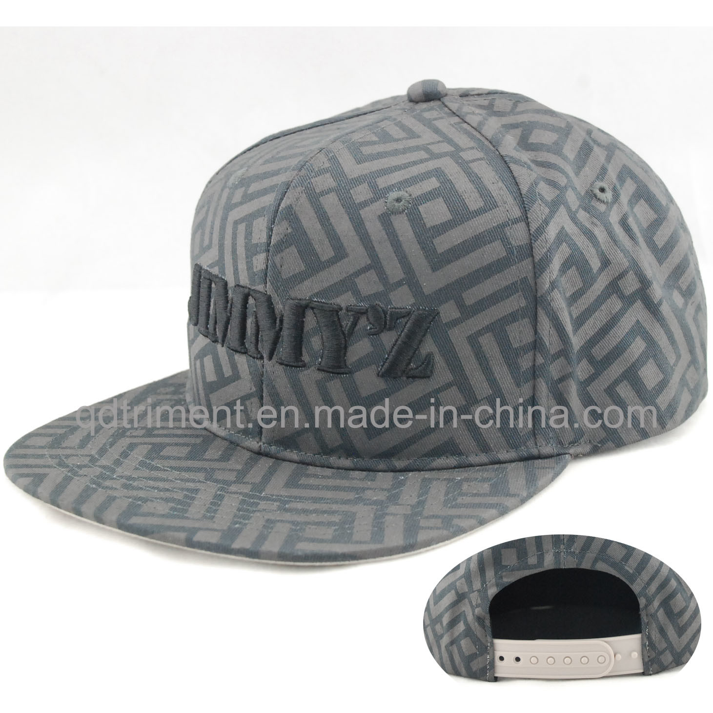 Leisure Flat Bill Print Embroidery Snapback Hat Cap (TMFL6393)