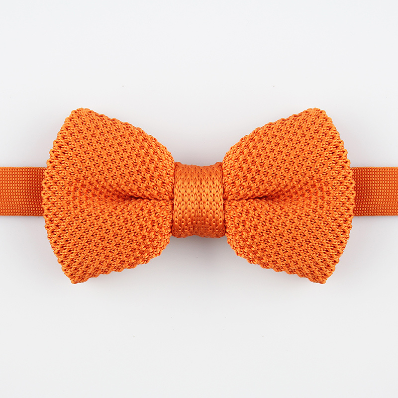 Orange Knit Bow Tie