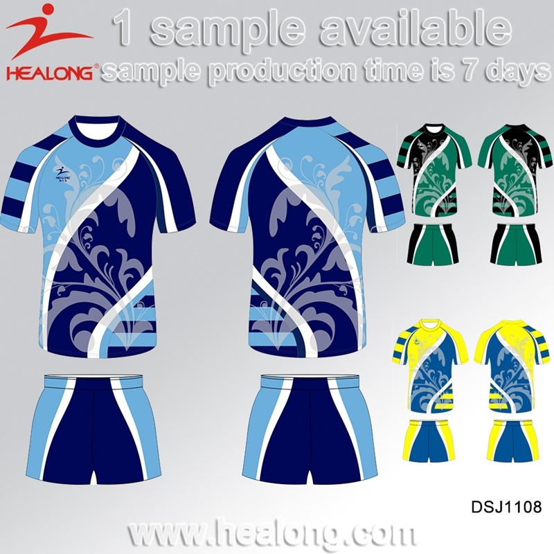 Healong China Factory Sports Clothing Gear Sublimation School Match Rugby Shirts
