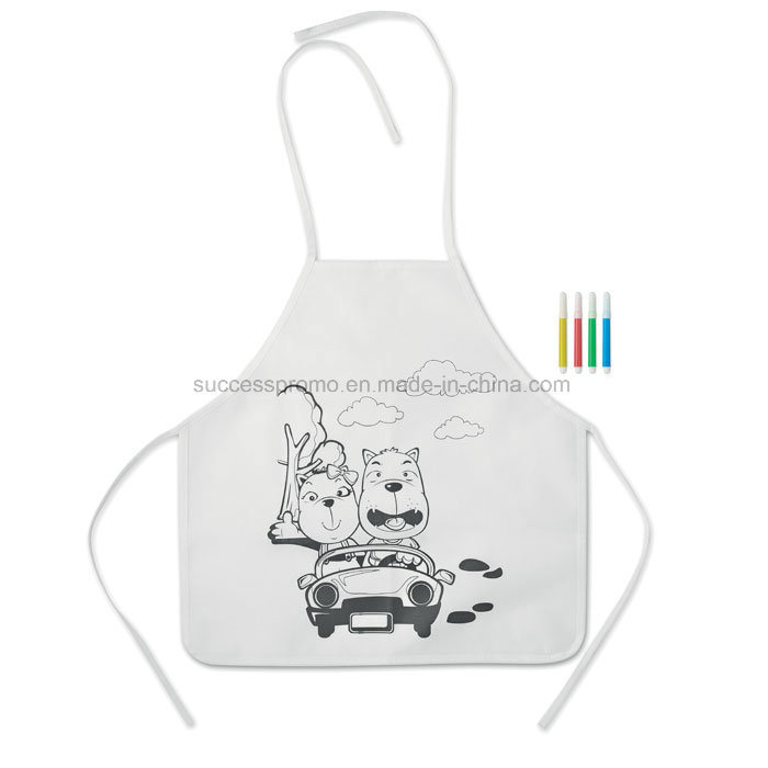 Non Woven Kids Apron with 4 Markers