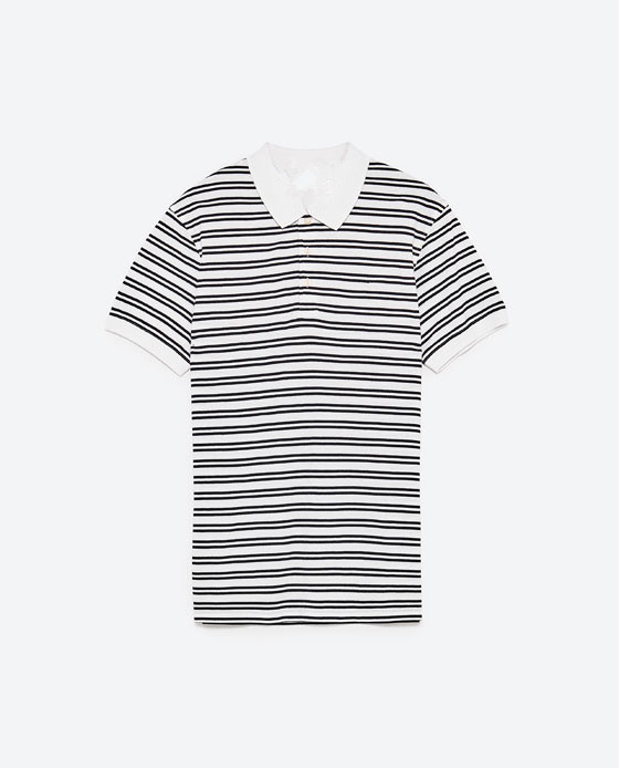 Men's Stripes Polo Shirt with Short Sleeve