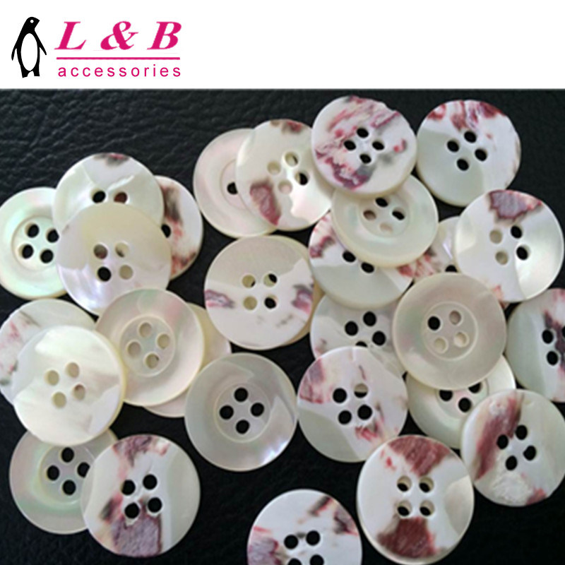 4-Holes White Sew Sea Shell Button