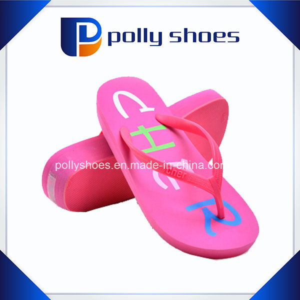 Flip Flop Sandals Women Wedge Heel Hot Pink and Green
