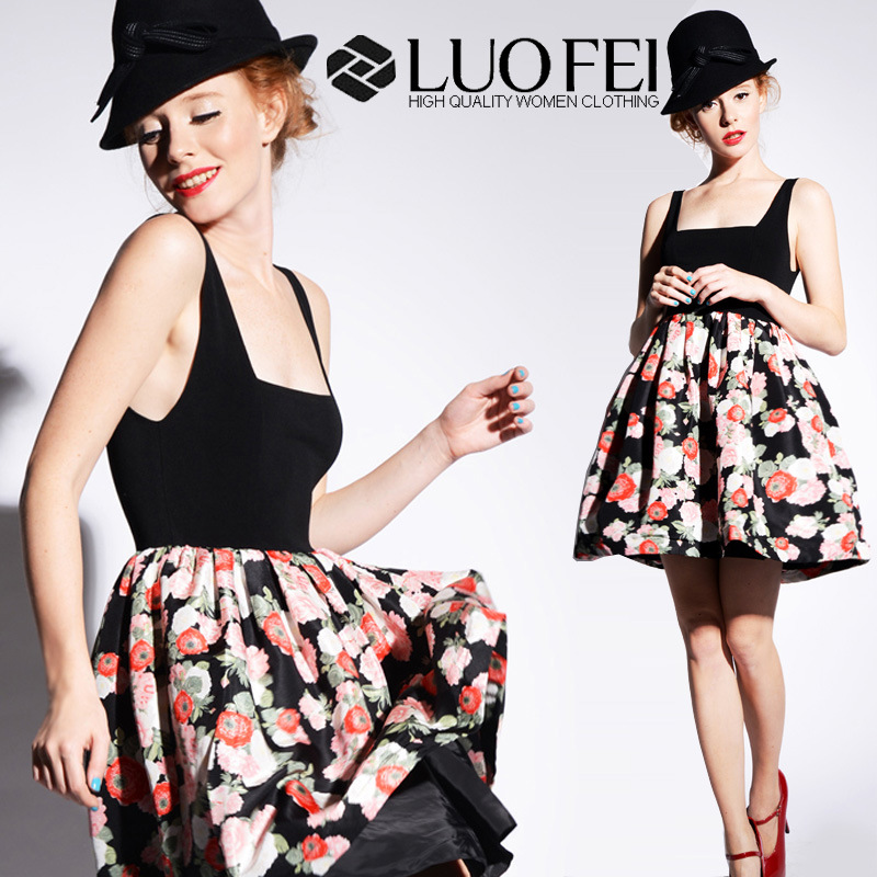 High Quality Clothing Floral Print Designer Fashion Women Dress Manufacturer