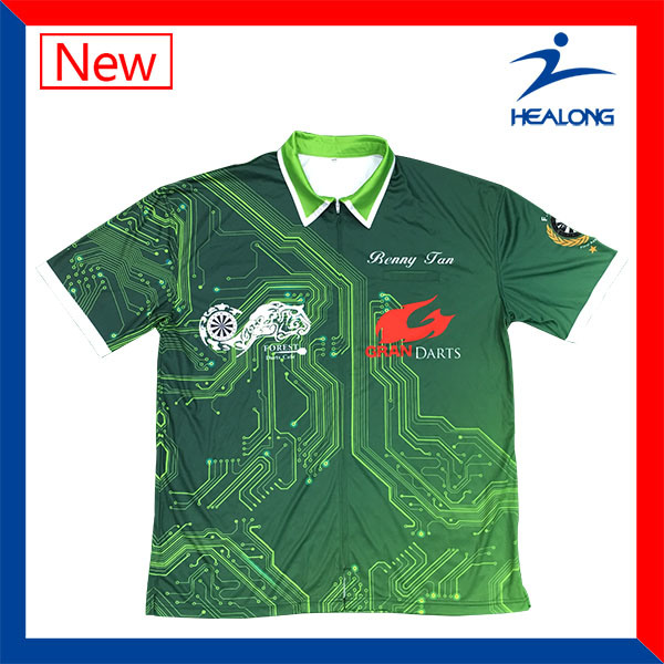 Healong Sportswear Custom Sublimation Mens Competition Shooting Polo T Shirts