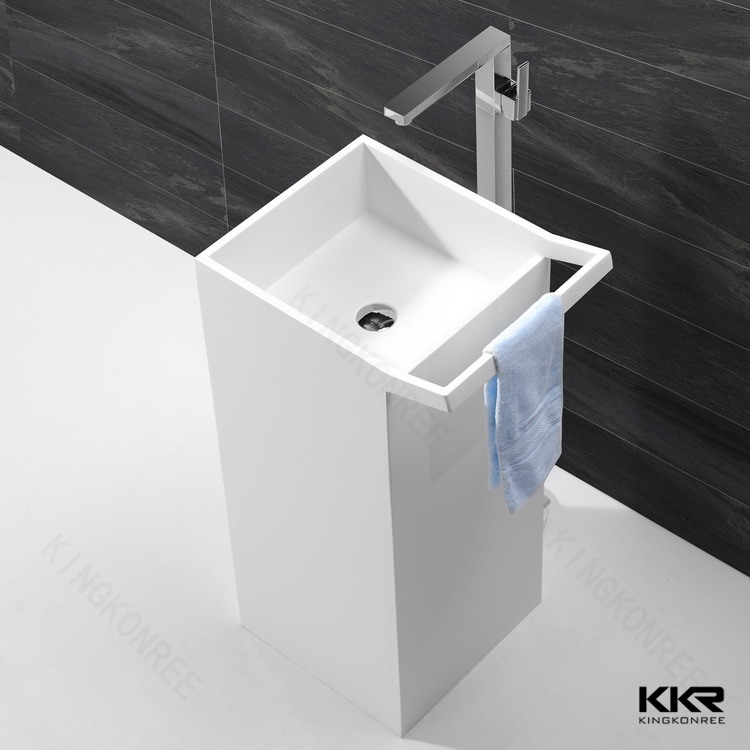 Kingkonree Modern Freestanding Solid Surface Bathroom Wash Basin (180312)